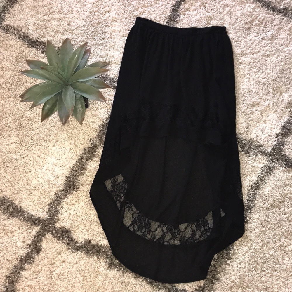 Black High Low Skirt - Picture 2 of 5